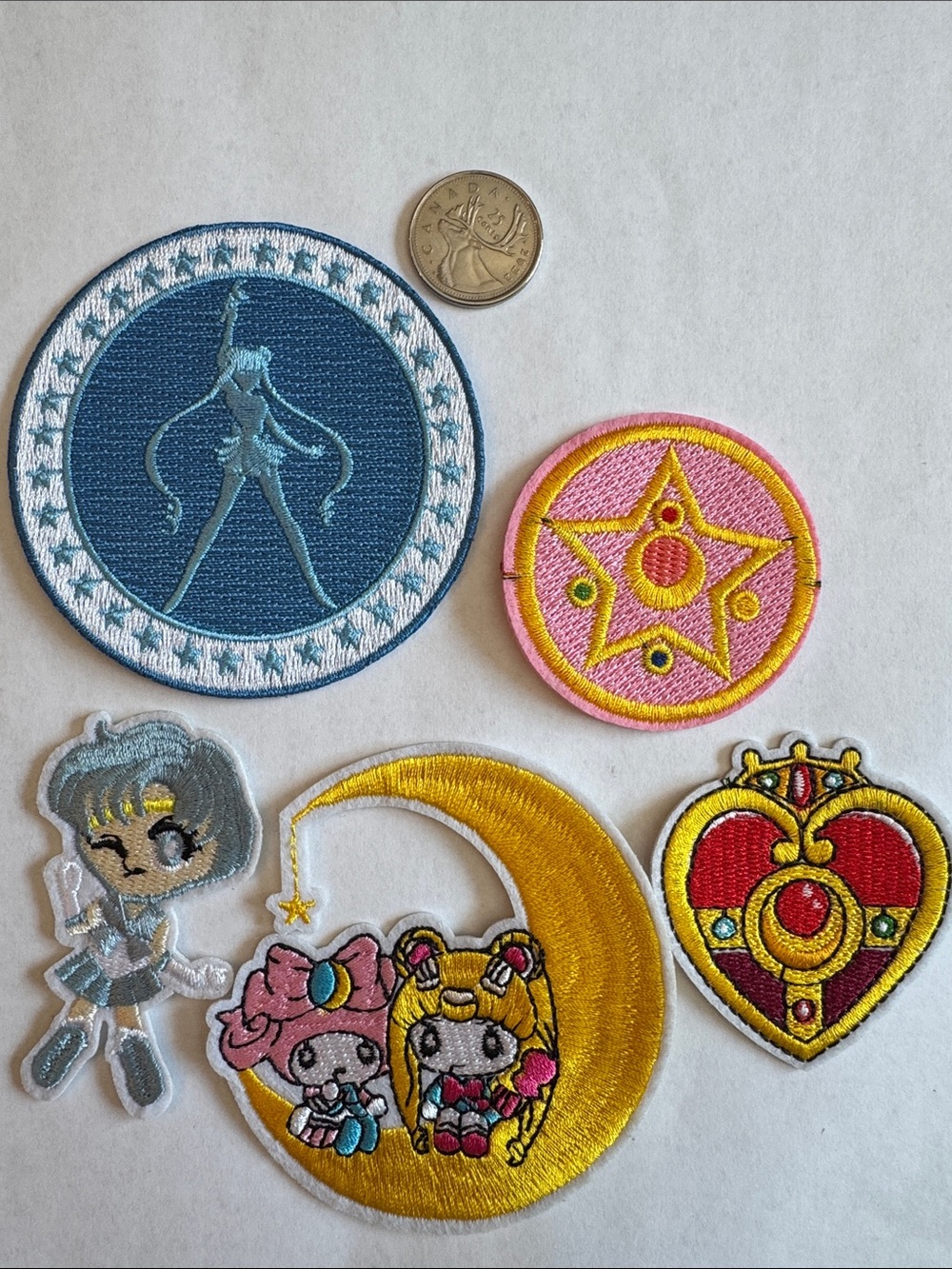 Sailor Moon Inspired Iron-On Patch Set - Pink, Gold, Blue, Yellow